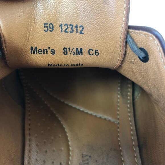 Johnston & Murphy Leather Lace Up Dress Shoes Rust Color Size 8.5 - Picture 13 of 16